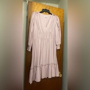 Calvin Klein Purple Ruffled Tiered Midi Dress